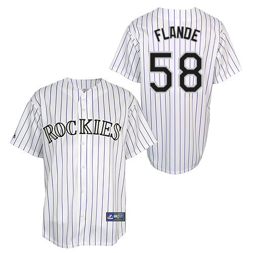 Yohan Flande #58 Youth Baseball Jersey-Colorado Rockies Authentic Home White Cool Base MLB Jersey